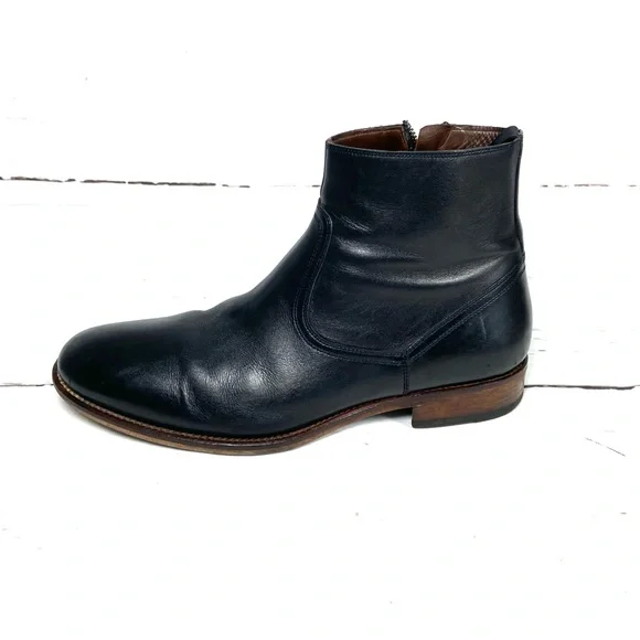 Magnanni Shoes Men’s Size 10 Black Chelsea Ankle Boots Leather Side Zip Vintage Saks 5th Avenue by Magnanni Men main image 4